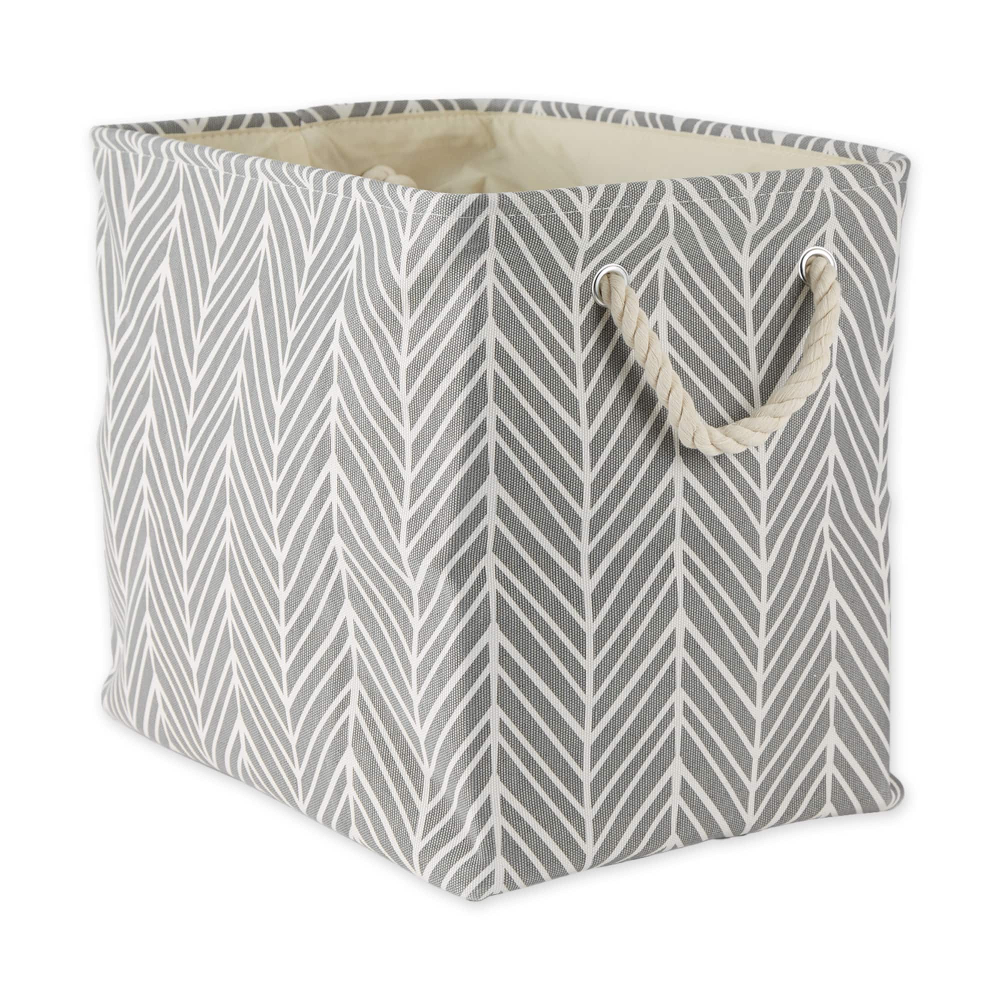 DII® Large Gray Herringbone Rectangle Fabric Bin